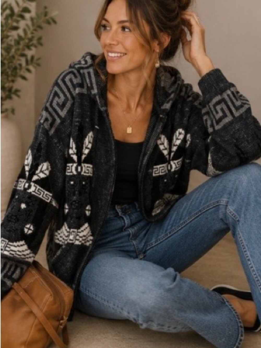 YARI Artesanias Native American Knit Sweater Jacket